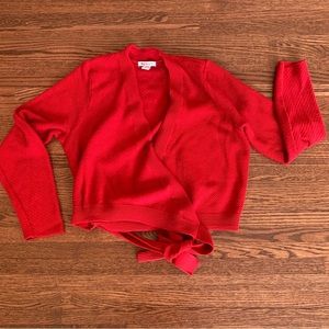 Athleta, Grace wrap sweater 1X ballet, ballet core in matador red